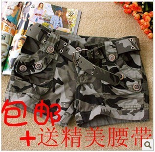 2012 spring casual Camouflage shorts tooling shorts casual shorts female trousers