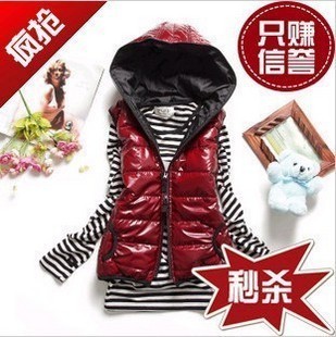 2012 spring down cotton vest women's autumn and winter fashion hooded vest Women kaross vest