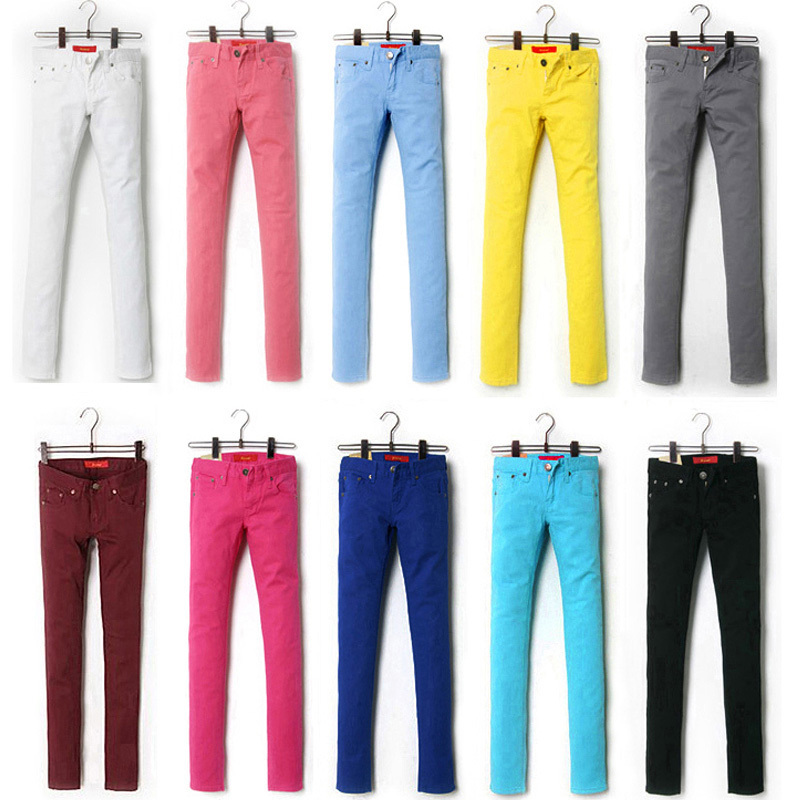 2012 spring elastic skinny pants colored pencil pants legging jeans casual pants