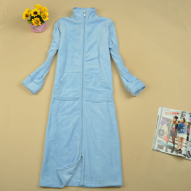 2012 spring female high quality coral fleece zipper bathrobes robe sleepwear plus size 40 - f7