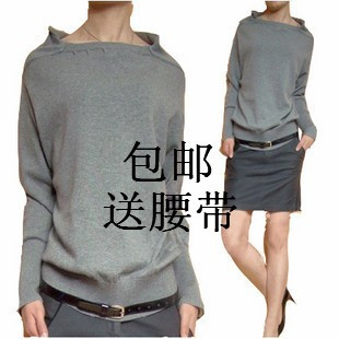 2012 spring JNBY women's front and back two ways slit neckline 100% cotton sweater