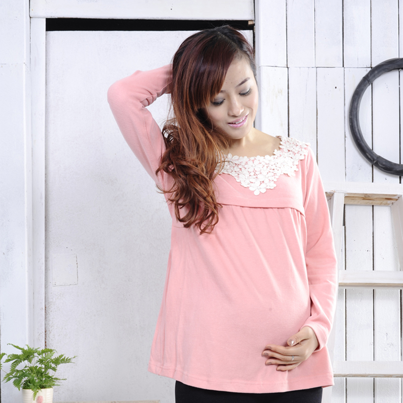 2012 spring maternity clothing maternity nursing clothes maternity long-sleeve T-shirt top