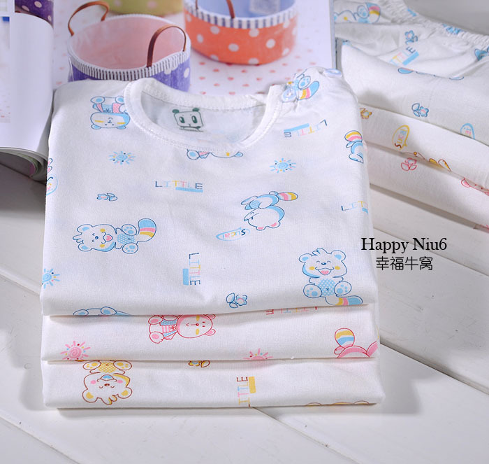 2012 spring natural aloe vera spring and summer thin child underwear set baby sleepwear