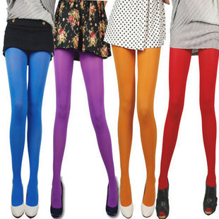 2012 spring new arrival women's velvet solid color candy pantyhose sexy stockings 50d meat