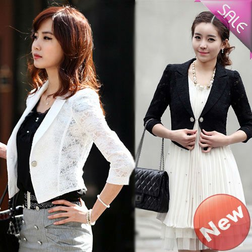 2012 spring new Korean style elegant ladies lace shrug small jacket free shipping 1pcs/lot wholesale 20120420