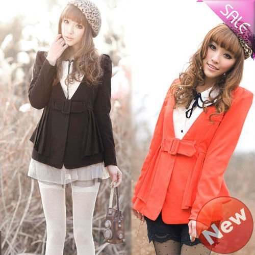 2012 spring new no collar Korean style women suit free shipping 1pcs/lot wholesale 20120423