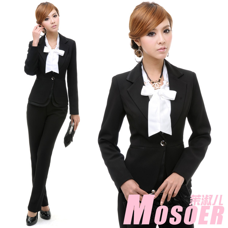 2012 spring ol work wear set outerwear women's trousers suit formal piece set suit tooling