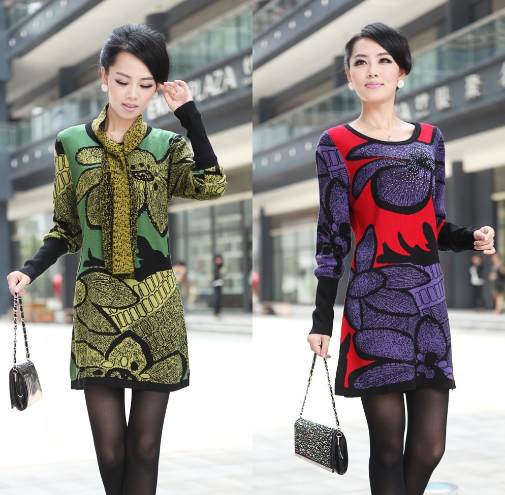 2012 spring sweater HENG YUAN XIANG sweater women's cashmere sweater dress HENG YUAN XIANG sweater Women