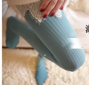 2012 spring vertical stripe jacquard pantyhose candy color basic pantyhose stockings multicolour socks