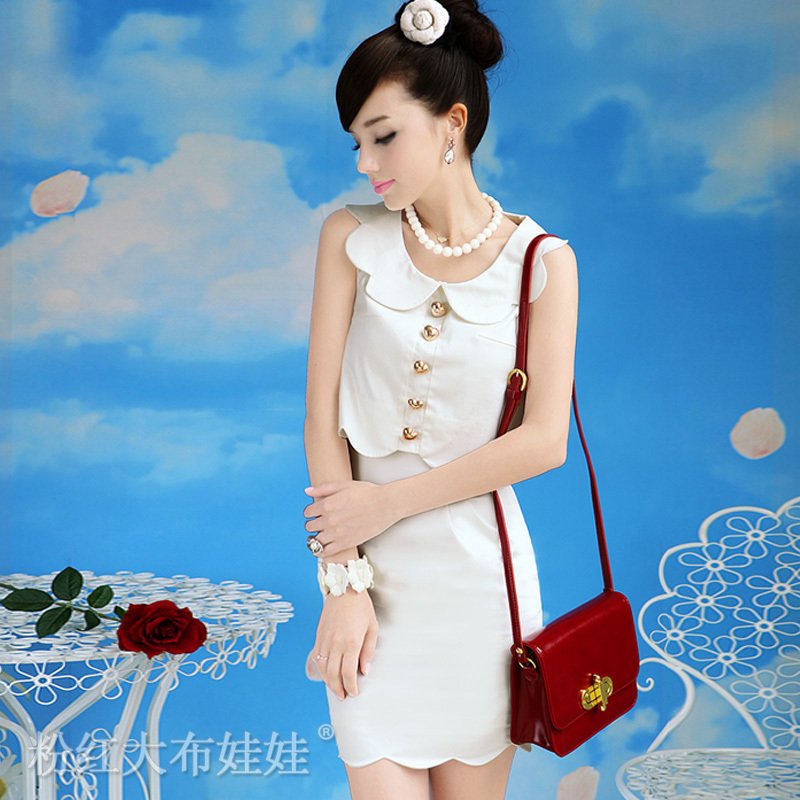 2012 spring white petal collar ol elegant women's set