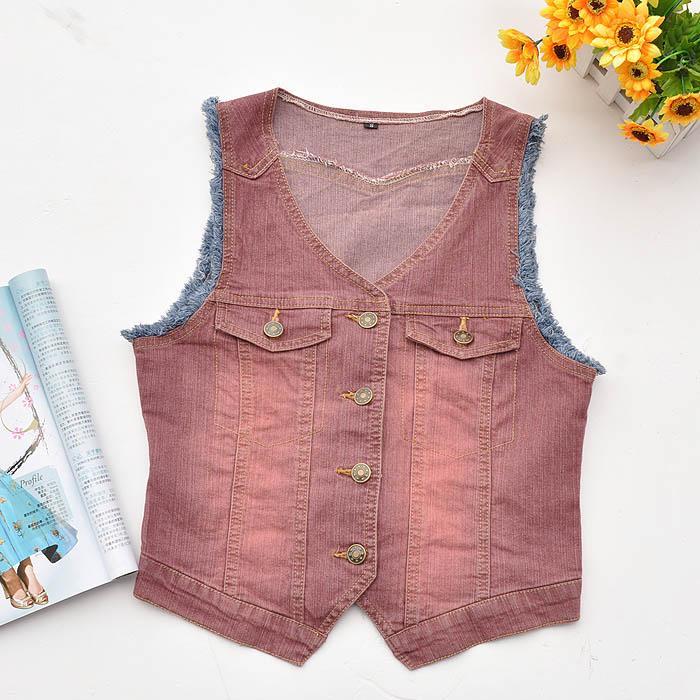 2012 spring Women denim vest plus size 2l 0j9j