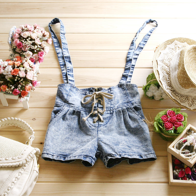 2012 spring women's elastic slim high waist denim shorts jeans