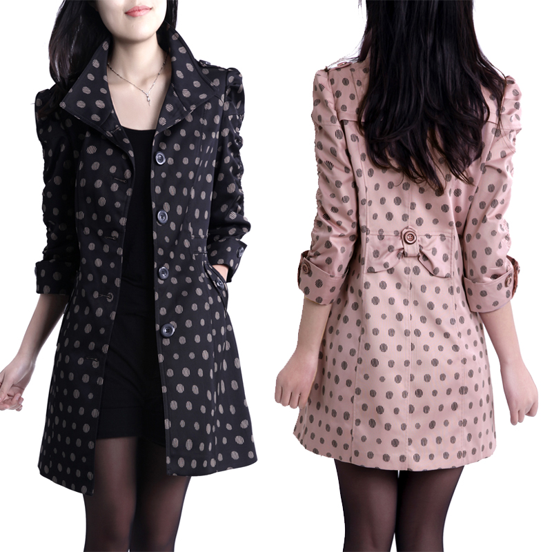 2012 spring women's elegant stand collar slim medium-long outerwear spring and autumn women's trench plus size