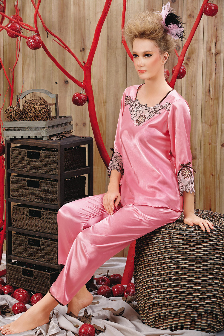 2012 spring women's quality silk sleepwear silk lounge