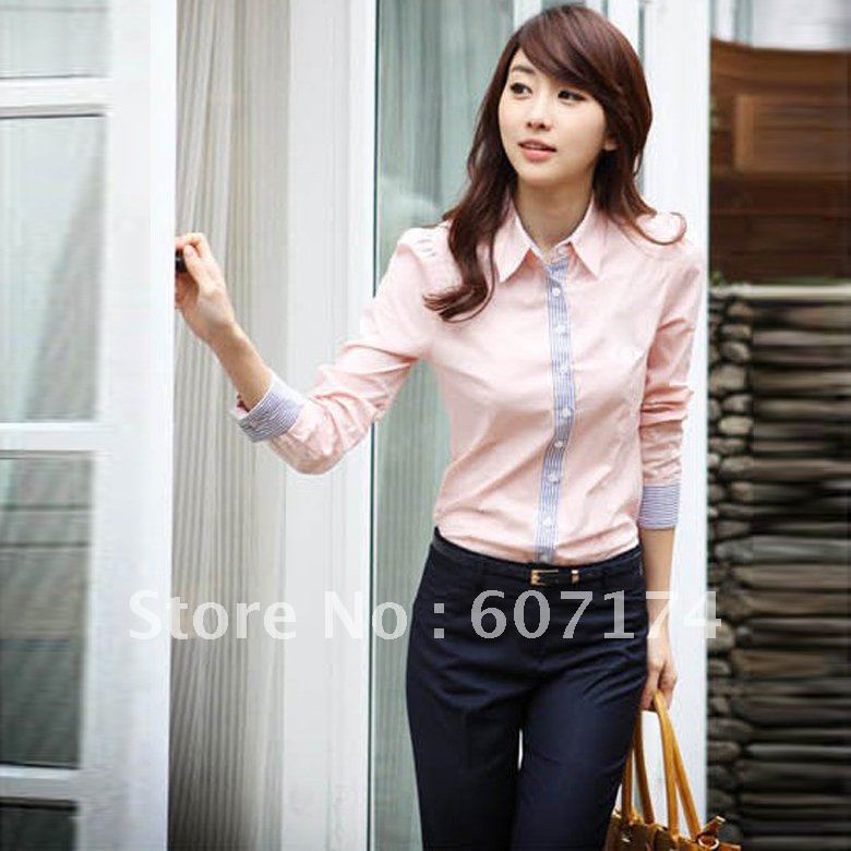 2012 spring women's summer new arrival elegant gentle women ol work wear slim shirt Size:S-L #1551