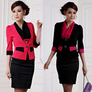 2012 spring work wear work clothes ol elegant half sleeve blazer skirt