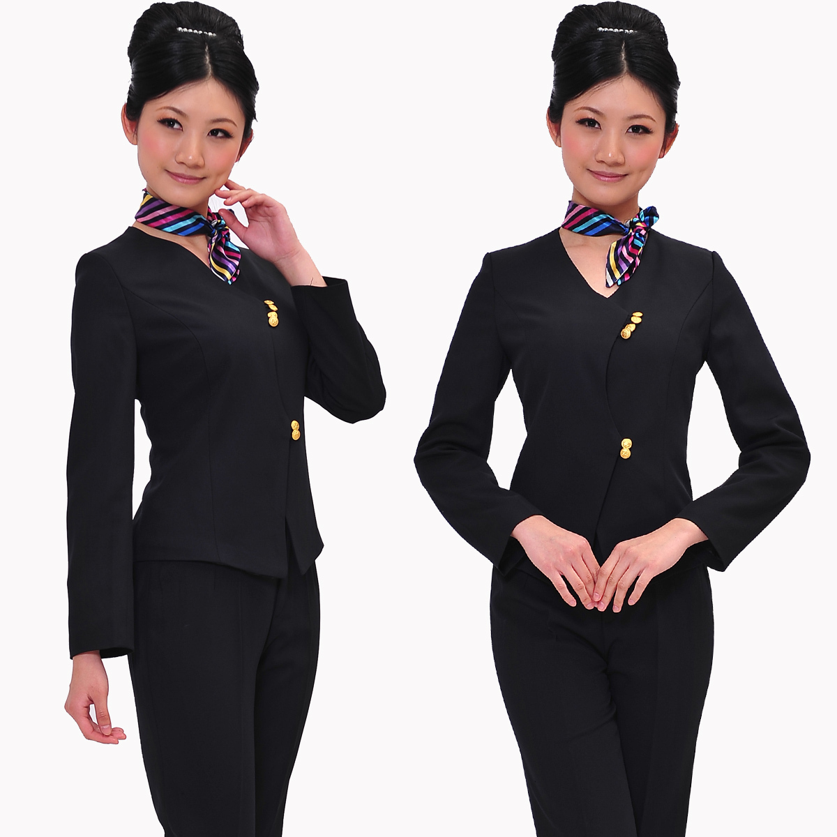 2012 stewardess uniforms set long-sleeve work wear autumn and winter work wear silk scarf