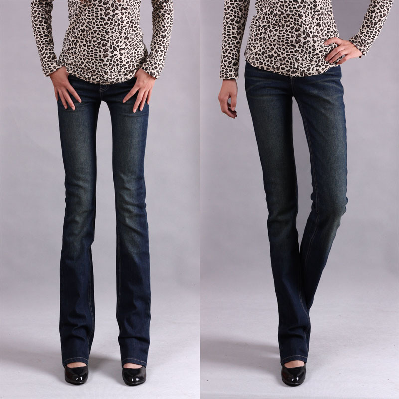 2012 stovepipe slim trousers plus size mid waist pants jeans scrub flare trousers 126 NCMPGNN