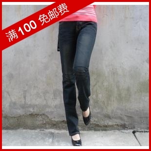 2012 straight trousers butt-lifting mid waist slim jeans pants fashion jeans