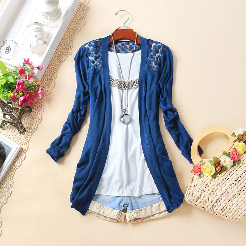 2012 summer back embroidered cutout irregular net shirt summer cool sun shirt c1827