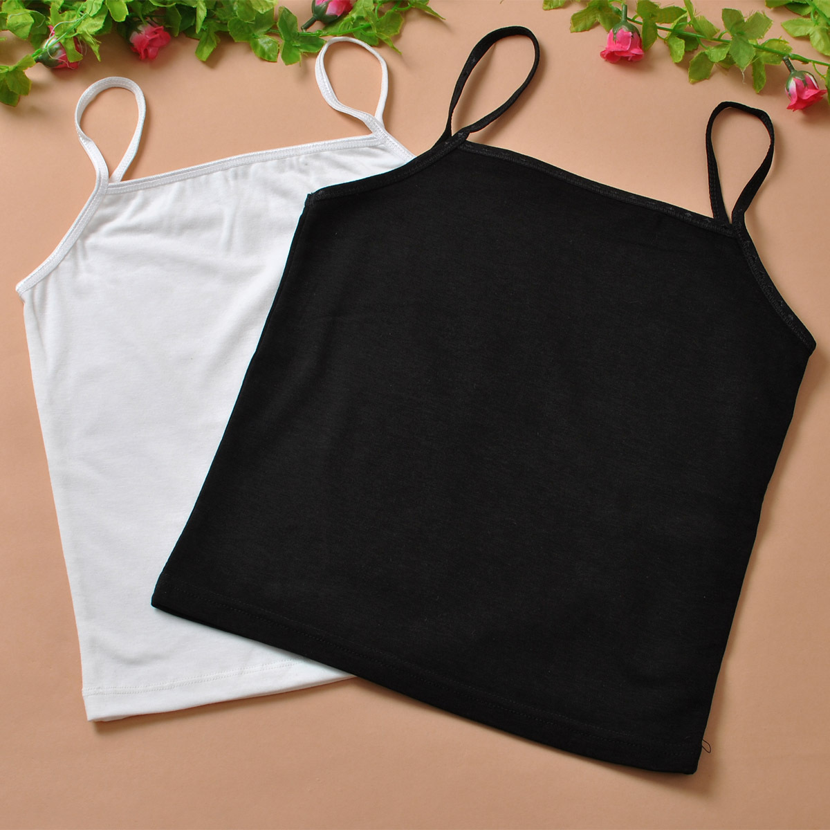 2012 summer basic slim vest solid color all-match elastic spaghetti strap small vest 1363