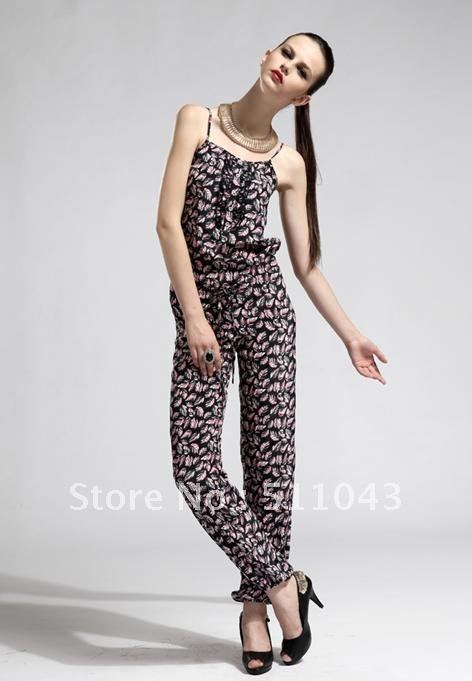 2012 summer break the Europe and America with lower even joined menu printed pants long trousers