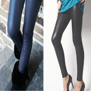 2012 summer candy color female all-match 9 pants chromophous legging water washed leather pants skinny pants