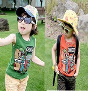 2012 summer child girls clothing male cola T-shirt sleeveless vest top