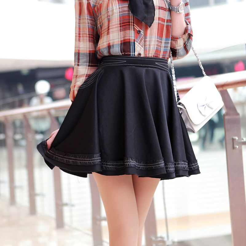 2012 summer fashion ruffle all-match short skirt bust skirt female 20315 Leather