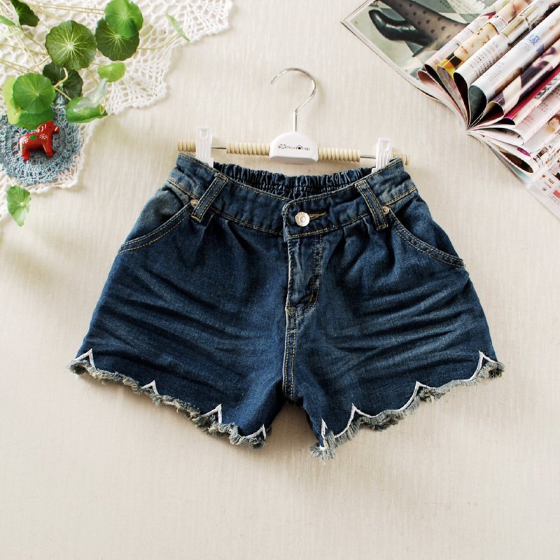 2012 summer female casual denim short trousers vintage retro finishing single-shorts 203k284-5