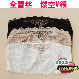 2012 summer full lace short tube top design tube top basic bra vest