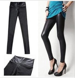 2012 summer high waist faux leather legging pencil pants high waist pants legging