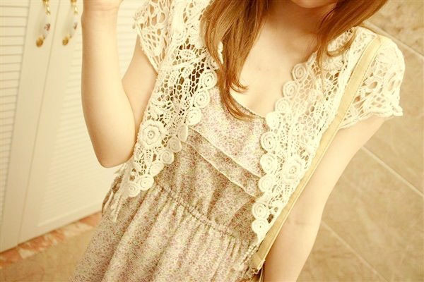 2012 summer japanese style cape waistcoat lace crochet tassel cutout vest short jacket 70g