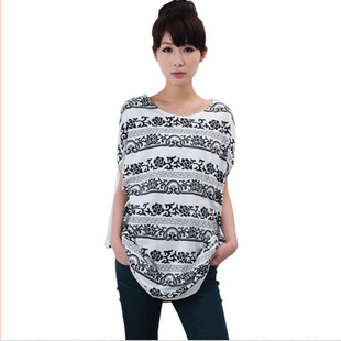 2012 summer maternity clothing flower charming batwing sleeve maternity t-shirt maternity top h260