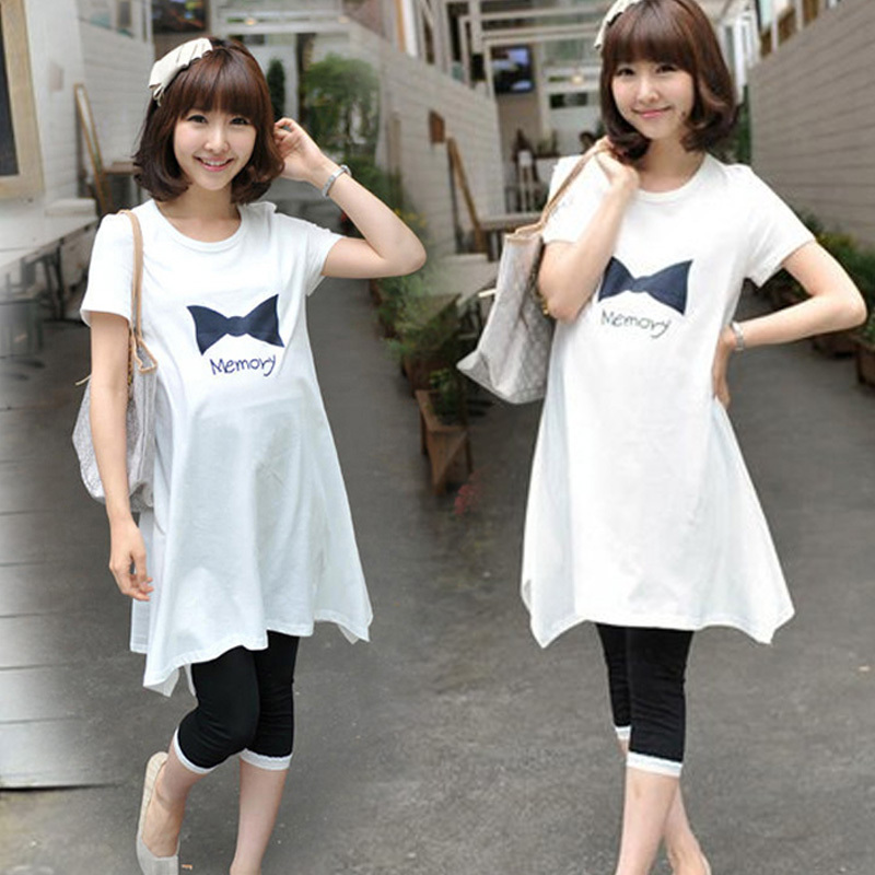 2012 summer maternity lengthen one-piece dress maternity short-sleeve T-shirt top