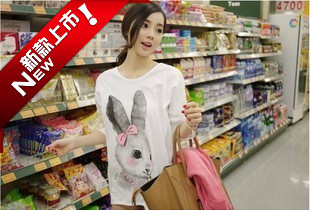 2012 summer maternity new arrival female sweet large loose long-sleeve t-shirt medium-long