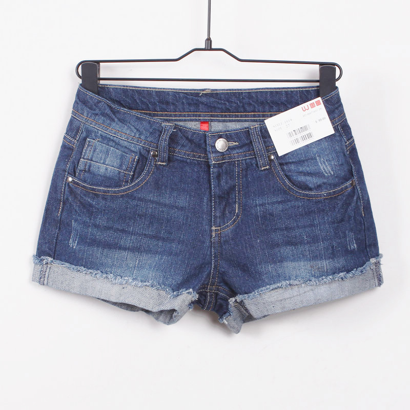 2012 summer new arrival fashionable casual all-match distrressed roll-up hem denim shorts