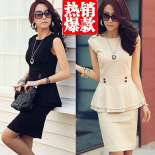 2012 summer new arrival white collar ol formal set fashion women skirt twinset work wear