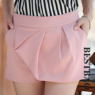 2012 summer new arrival women's bud skirt culottes fashion all-match pleated summer shorts