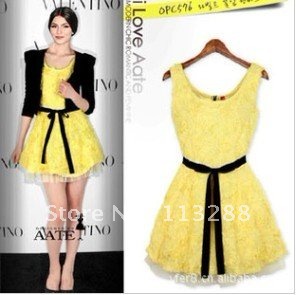 2012 summer new European style three-dimensional embroidery Slim Dress 3029