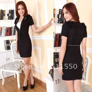 2012 summer new occupation suit ladies dress fashion dress occupation set beautician working clothes