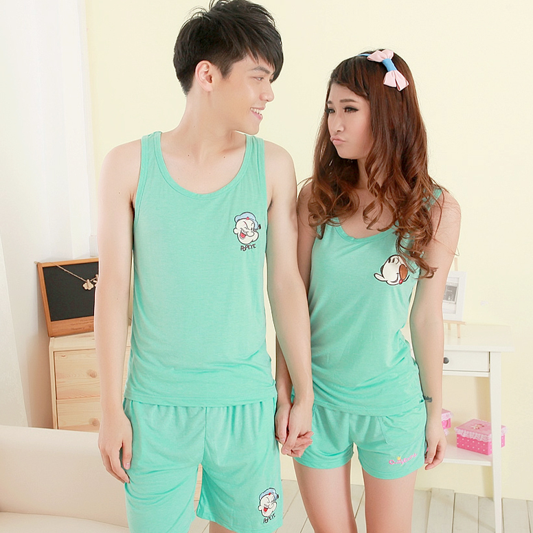 2012 summer POPEYE lycra cotton sleeveless vest lovers sleepwear lounge 0991