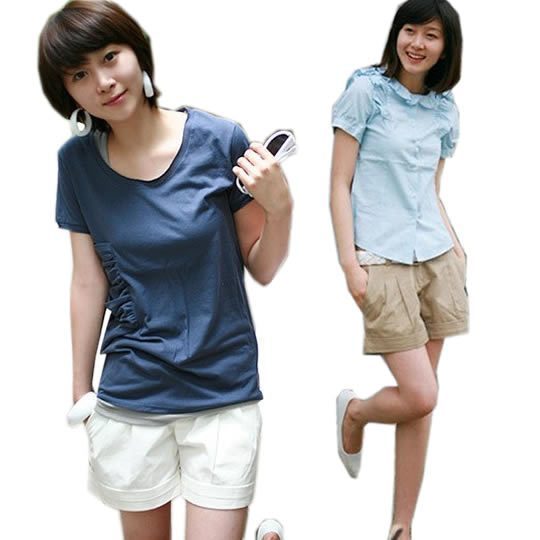 2012 summer roll-up hem casual shorts women's plus size shorts