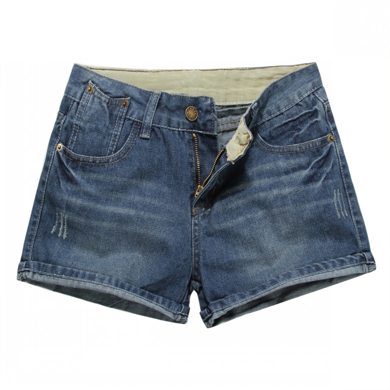 2012 summer roll-up hem roll up hem denim shorts female loose plus size shorts