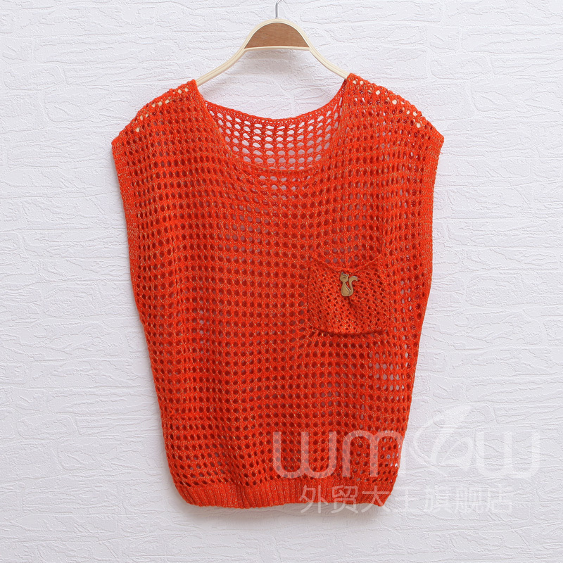 2012 summer ubiquitous1 blending cutout o-neck sleeveless loose pullover casual sweater wx900