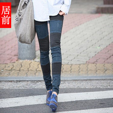 2012 summer women's female winter pants patchwork jeans skinny pants tight pencil trousers 902#4,AC00025,Free Shipping