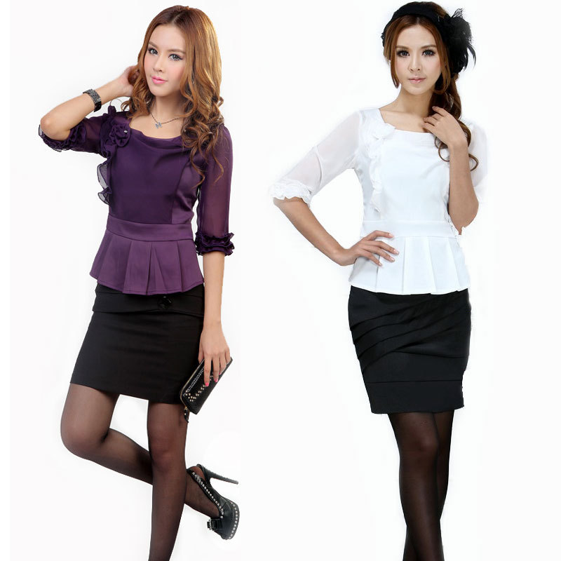 2012 summer work wear women fashion skirt OL outfit professional set co1