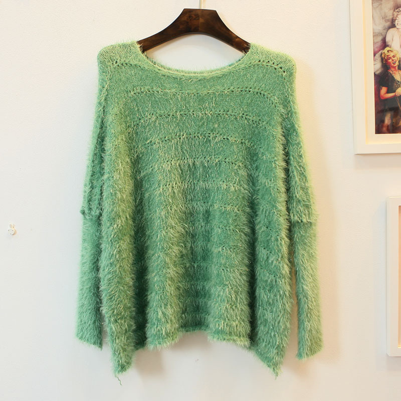 2012 super soft mohair silveryarn loose batwing sleeve short design pullover sweater e 4 6