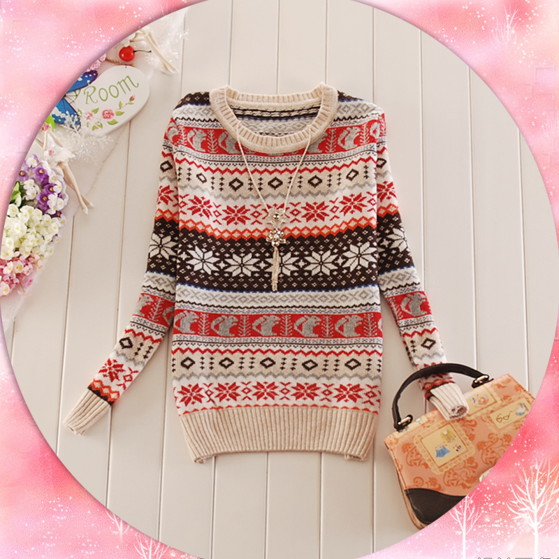 2012 sweater autumn and winter basic sweater fashion o-neck pullover sweater women's