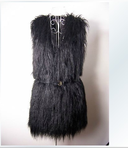 2012 sz faux fur wool long wool autumn and winter women vest outerwear